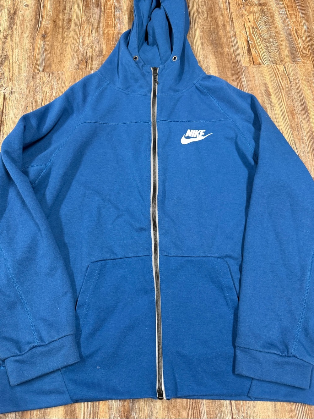 Nike blue zip up hoodie size XXL